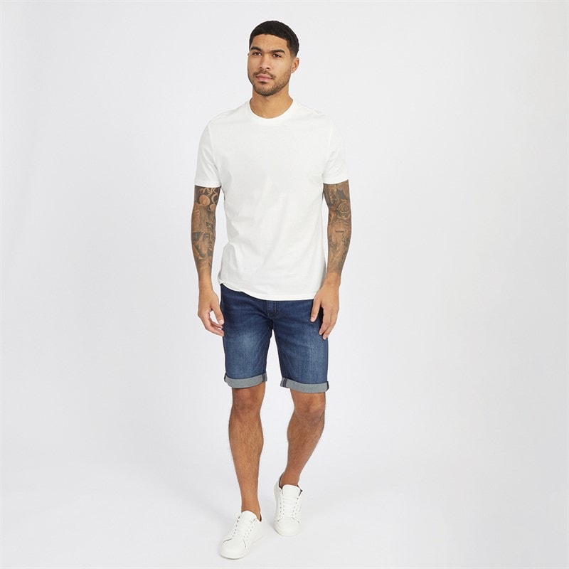 Duck And Cover Herre Zeki Denim Shorts Mørk Vask - Billede 4