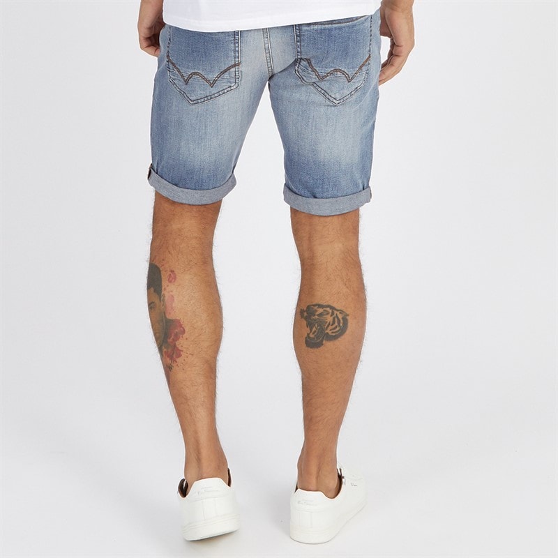 Duck And Cover Herre Zeki Jeans Shorts Stone Wash - Billede 2