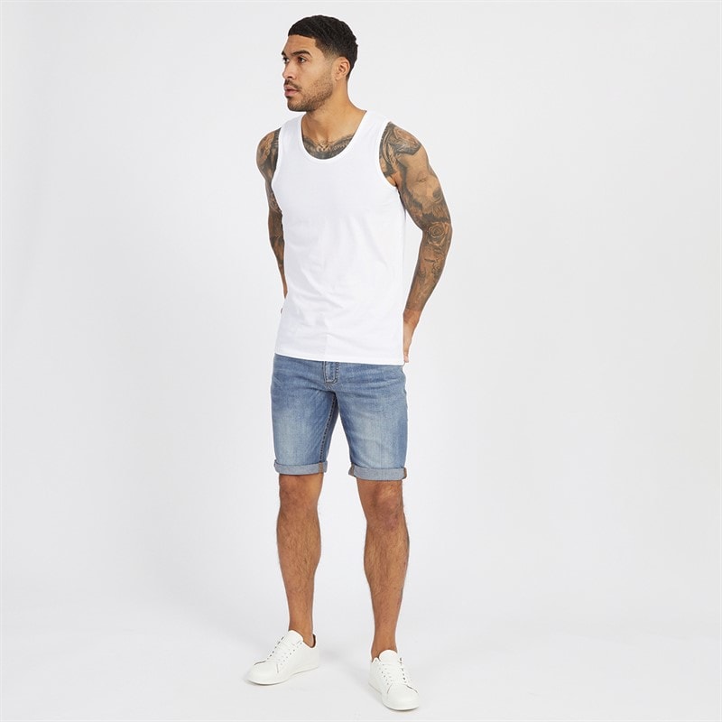 Duck And Cover Herre Zeki Jeans Shorts Stone Wash - Billede 4