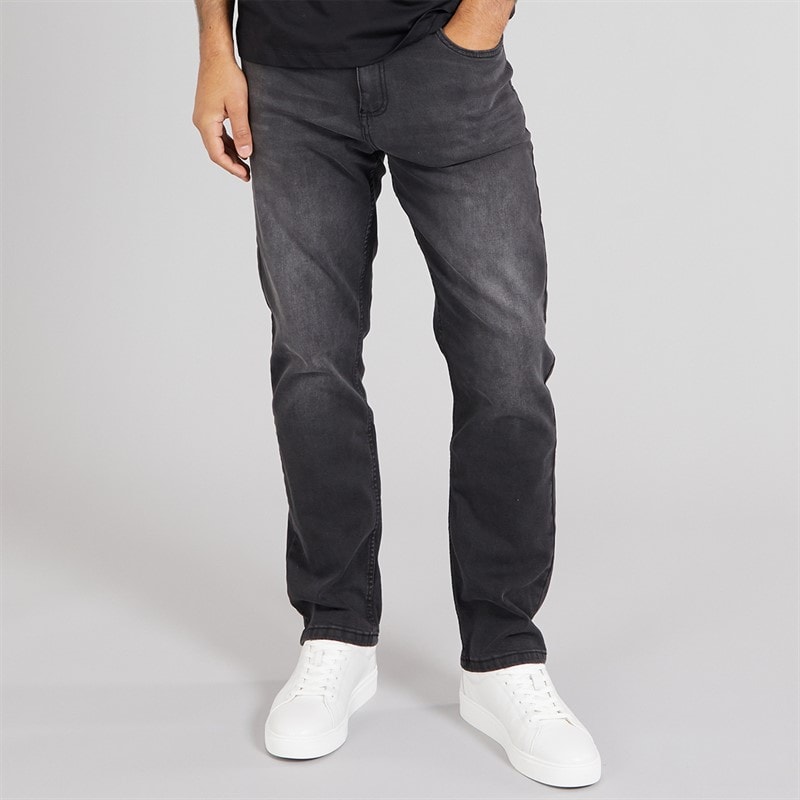 Duck and Cover Herre Hydras Jeans Med Lige Ben Sort