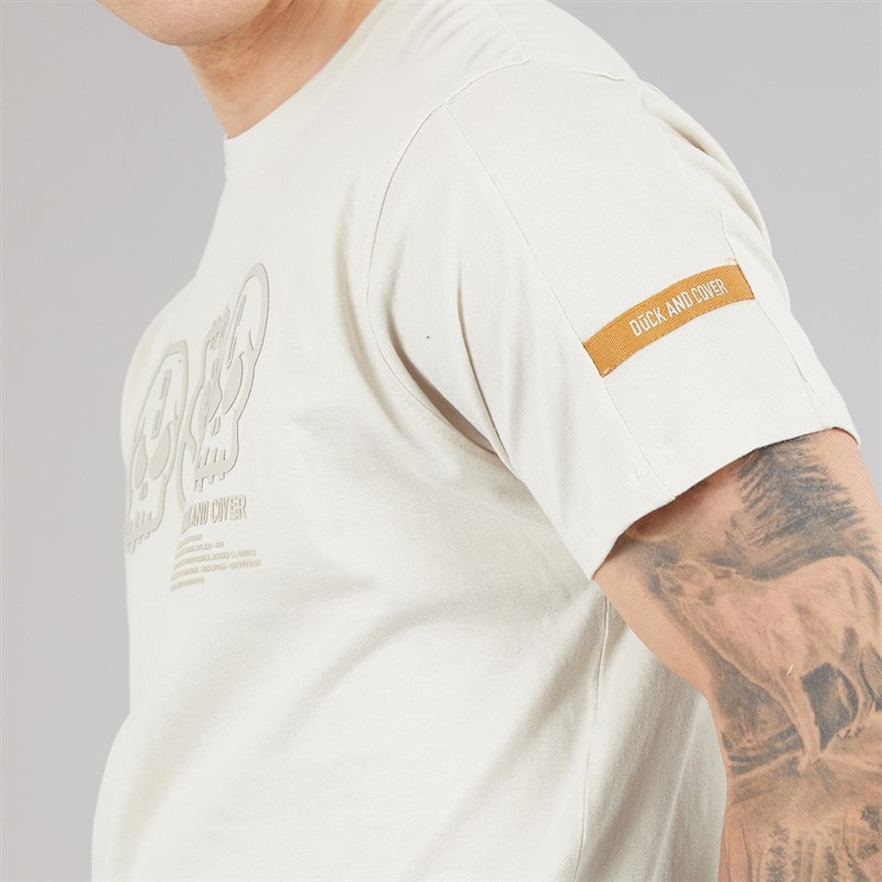 Duck and Cover Herre Deltamans Carbon T Shirt Lys sten - Billede 3