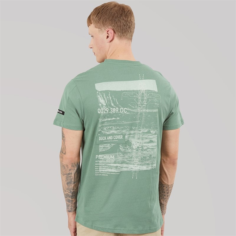 Duck and Cover Herre Landway T Shirt Oliven - Billede 3