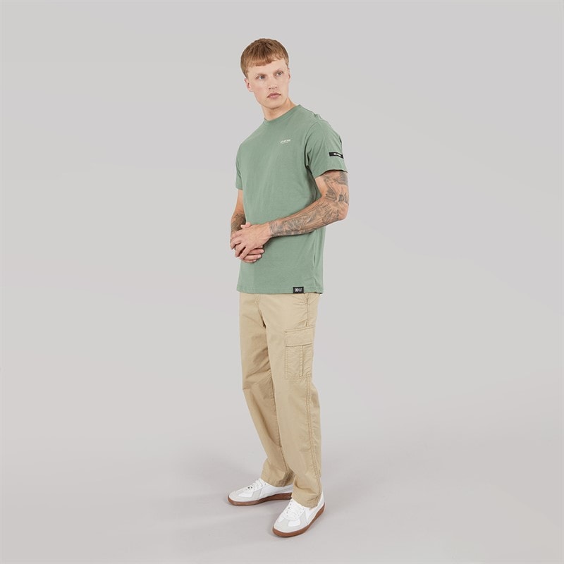 Duck and Cover Herre Landway T Shirt Oliven - Billede 4