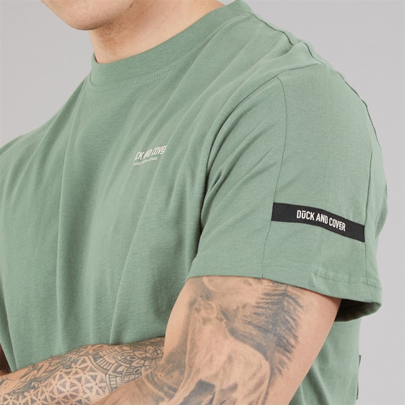 Duck and Cover Herre Landway T Shirt Oliven - Billede 5