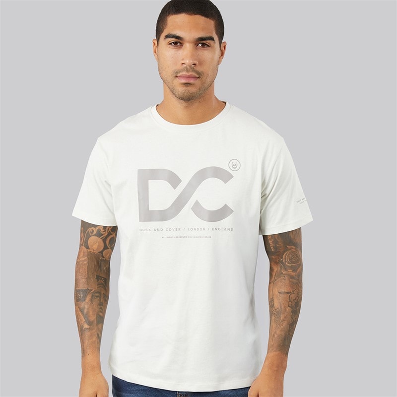 Duck and Cover Herre Polymoore Tung T Shirt Off-white - Billede 1