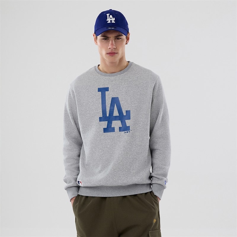 New Era Herre Los Angeles Dodgers Sweatshirt Grey Med - Billede 1