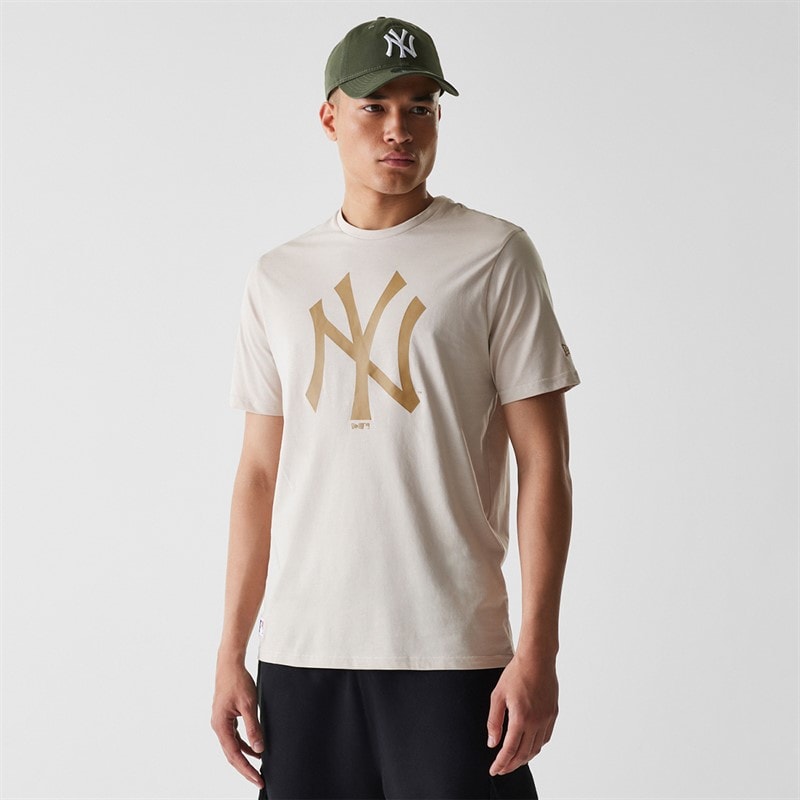 New Era Herre New York Yankees T-shirt Stone Hvid Stnwht