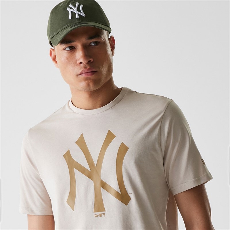 New Era Herre New York Yankees T-shirt Stone Hvid Stnwht - Billede 3