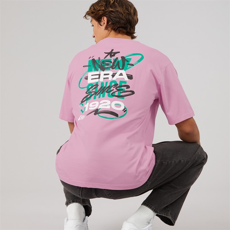 New Era Herre Graffiti Grafik T-shirt Fpk