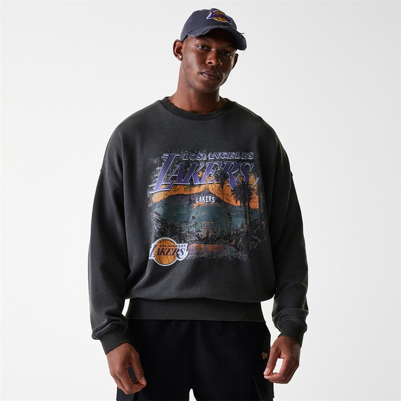 New Era Herre NBA Grafik Los Angeles Lakers Sweatshirt Whg