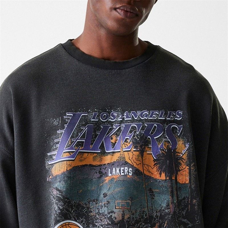 New Era Herre NBA Grafik Los Angeles Lakers Sweatshirt Whg - Billede 3