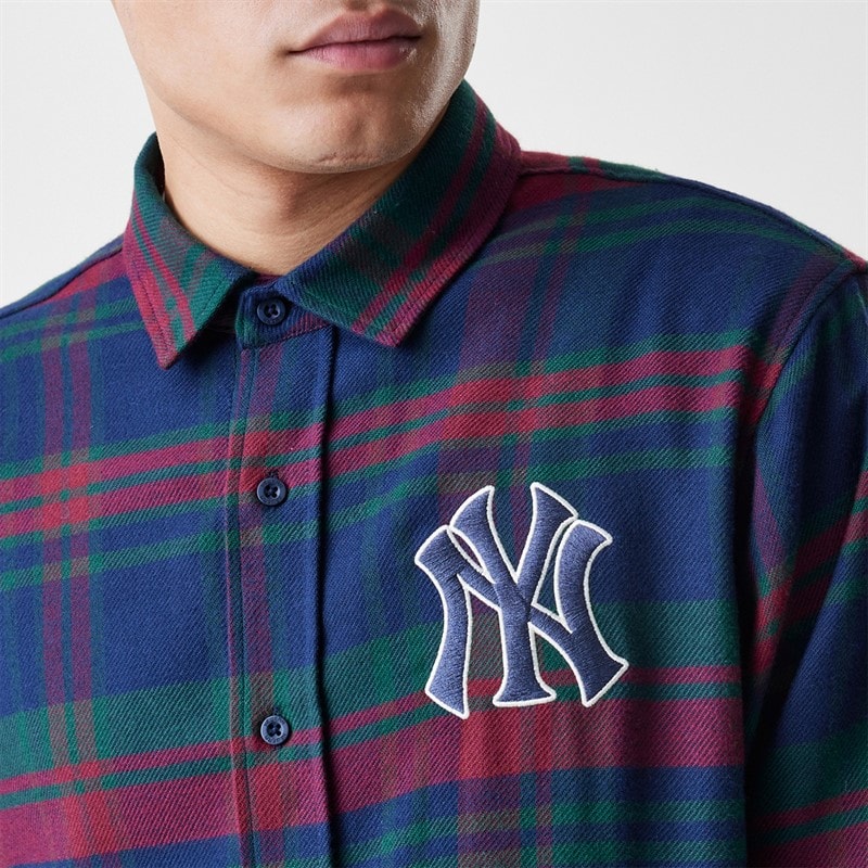 New Era Herre New York Yankees Tern Skjorte Navy Nvy - Billede 3