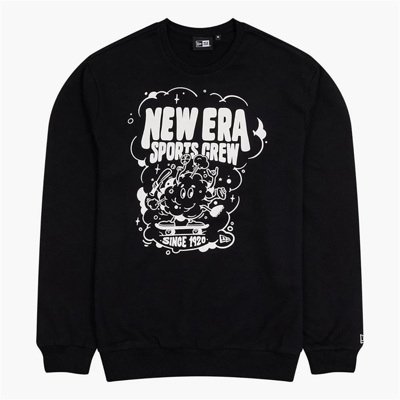 New Era Herre Grafik Sjov Sweatshirt Sort Blk