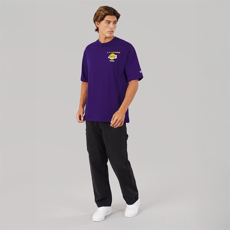 New Era Herre NBA Grafik Los Angeles Lakers T-shirt Trp - Billede 4