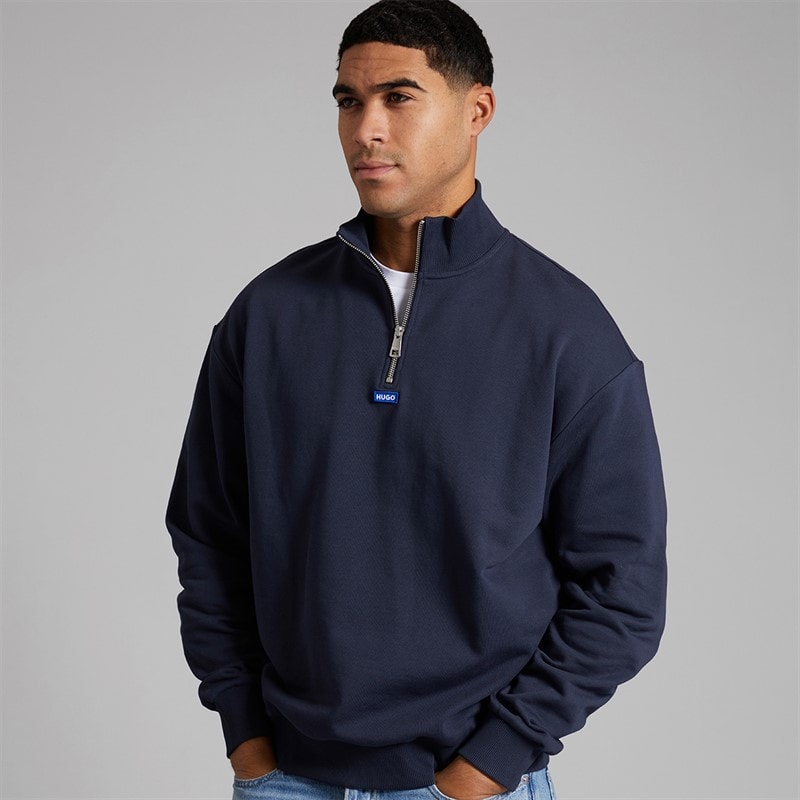 HUGO Herre Neeler Half Zip Sweatshirt Navy - Billede 1
