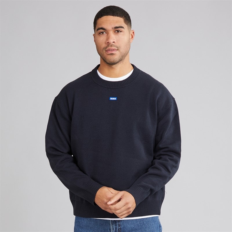HUGO Herre San Casey Strikket Sweater Navy