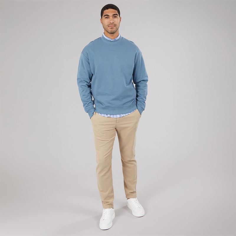 HUGO Herre Dapocrew Sweatshirt Open Blue - Billede 4