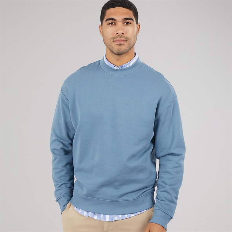 HUGO Herre Dapocrew Sweatshirt Open Blue - Billede 5
