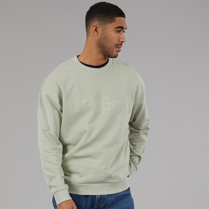 HUGO Herre Nierofix Sweatshirt Open Green - Billede 1