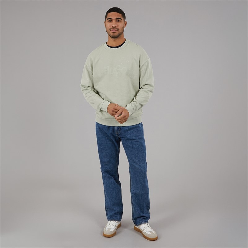 HUGO Herre Nierofix Sweatshirt Open Green - Billede 4