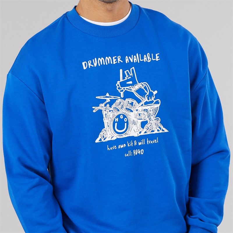 HUGO Herre Namenex Sweatshirt Open Blue - Billede 3