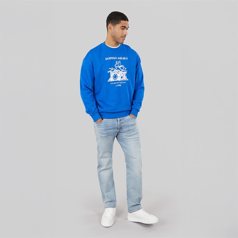 HUGO Herre Namenex Sweatshirt Open Blue - Billede 4