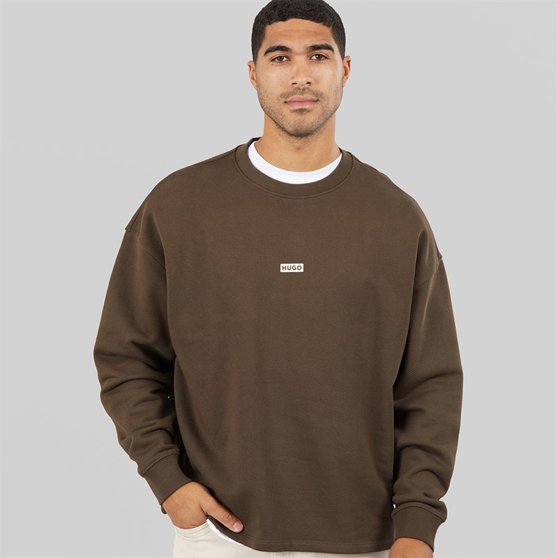 HUGO Herre Naviu Sweatshirt Dark Brown - Billede 2