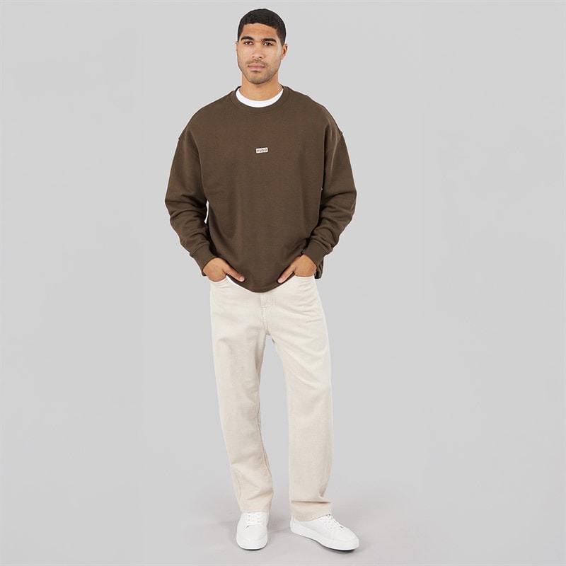 HUGO Herre Naviu Sweatshirt Dark Brown - Billede 4