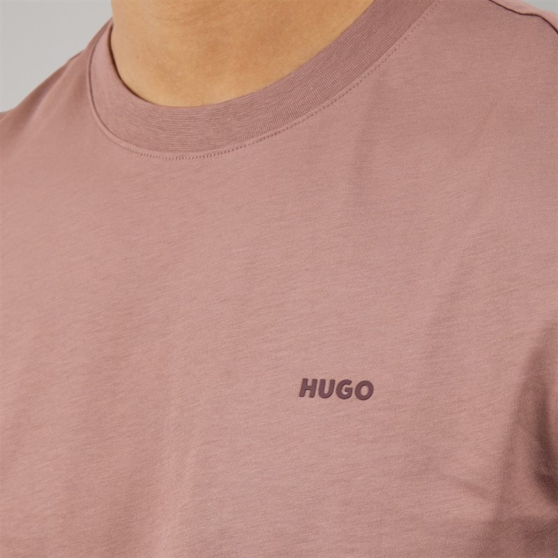 HUGO Herre Dero222 T-shirt Light/Pastel Brown - Billede 3