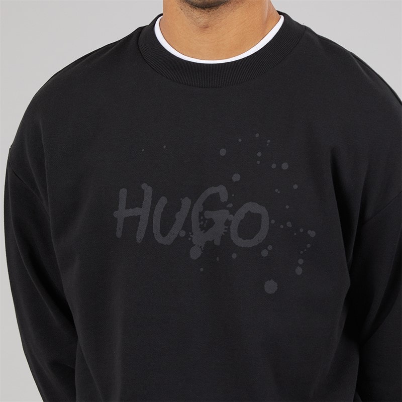 HUGO Herre Nierofix Sweatshirt Sort - Billede 3