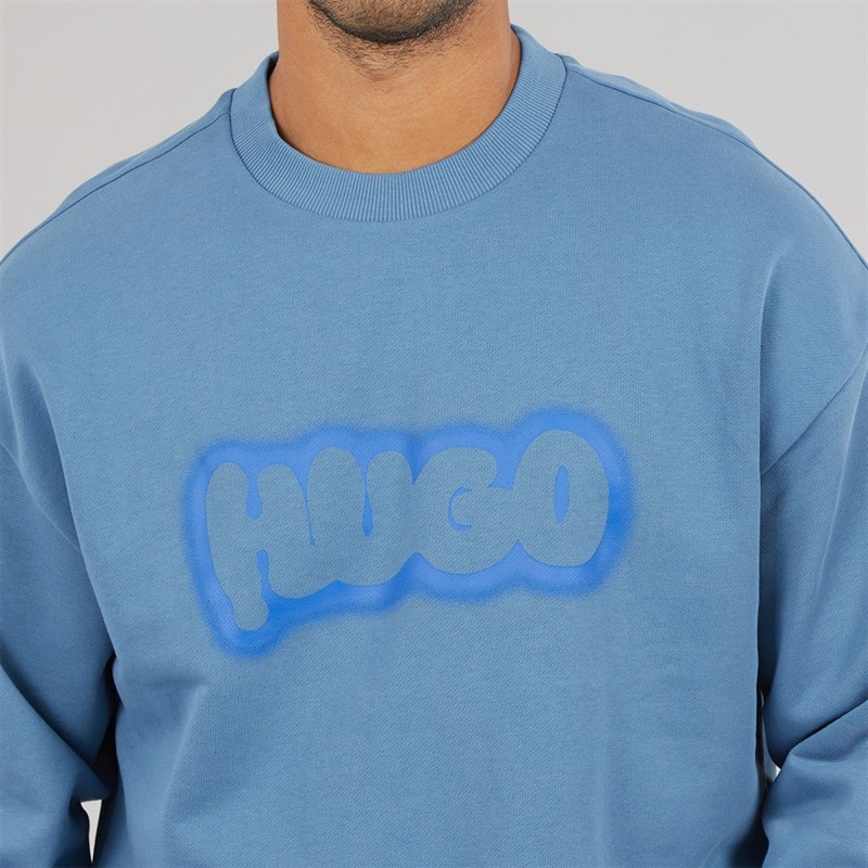 HUGO Herre Newirex Sweatshirt Open Blue - Billede 3