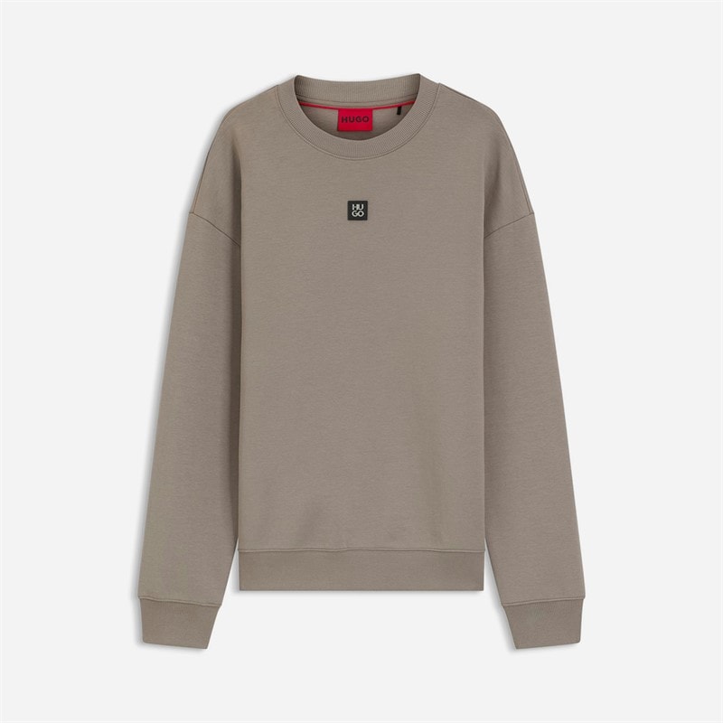 HUGO Herre Dettil Sweatshirt Sten Åben brun