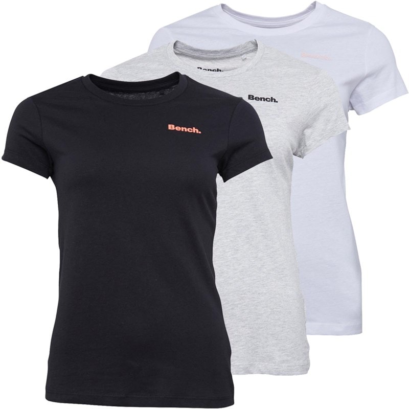 Bench T-shirts til Kvinder Jada 3-pak Sort/Grå Melange/Hvid