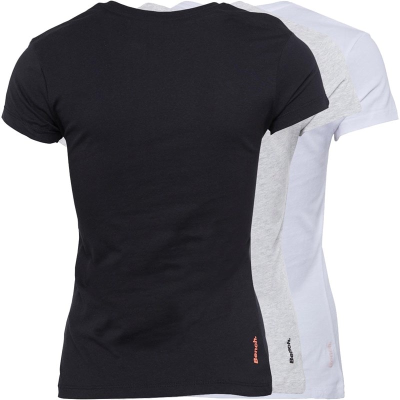 Bench T-shirts til Kvinder Jada 3-pak Sort/Grå Melange/Hvid - Billede 2
