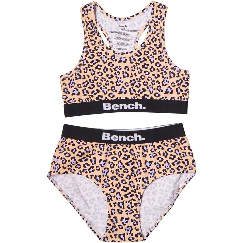 Bench Piger Crop Top Og Briefs Sæt Peach/Camo - Billede 1