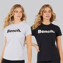 Bench Dame Grammen T-shirts To-pak Sort/Grå Melange