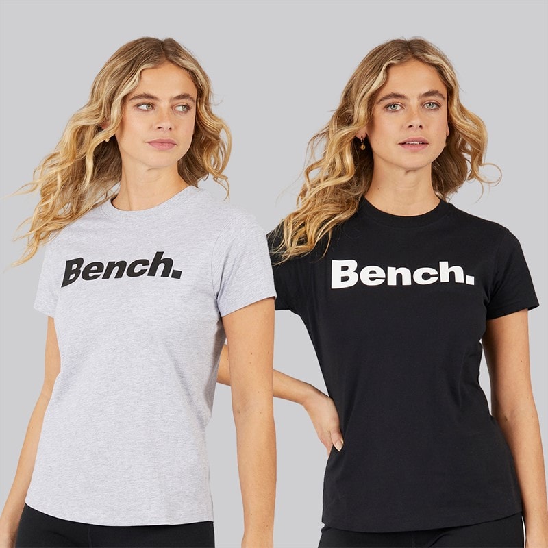 Bench Dame Grammen T-shirts To-pak Sort/Grå Melange
