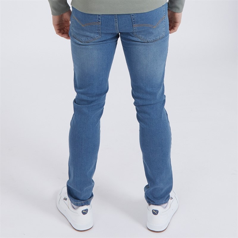 Bench Herre Eddie 22 Slim Fit Jeans Mellem Blå Vask - Billede 2