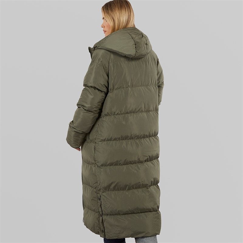 Bench Dame Ryelle Maxi Lang Puffer Jakke Khaki - Billede 2