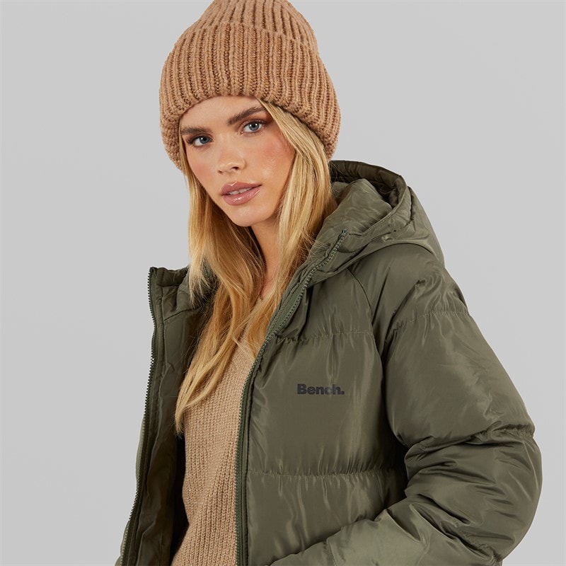 Bench Dame Ryelle Maxi Lang Puffer Jakke Khaki - Billede 3