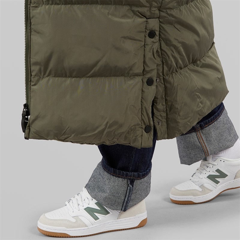 Bench Dame Ryelle Maxi Lang Puffer Jakke Khaki - Billede 5