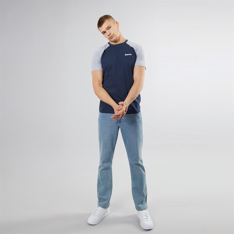 Bench Herre Trova T-Shirts med 5-pak Sort/Blå/Burgunder Melange/Jeans Melange/Ecru Melange - Billede 3