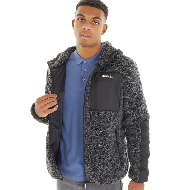 Bench Herre Brecon Lynlås Sherpa Fleece Sort Melange - Billede 1