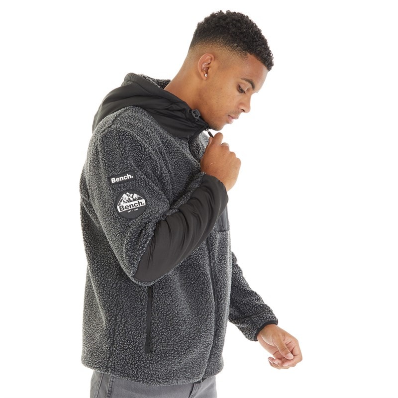 Bench Herre Brecon Lynlås Sherpa Fleece Sort Melange - Billede 4