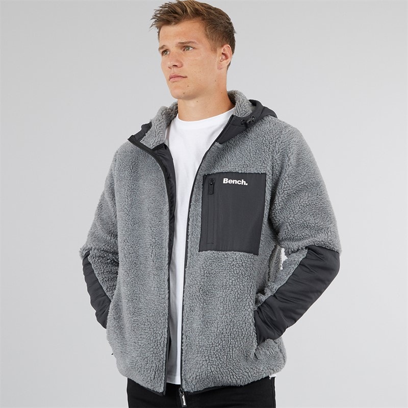 Bench Mænd Brecon Lynlås Sherpa Fleece Grå Marmor - Billede 1