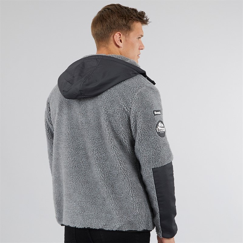 Bench Mænd Brecon Lynlås Sherpa Fleece Grå Marmor - Billede 2