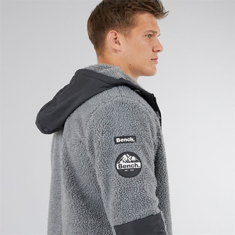 Bench Mænd Brecon Lynlås Sherpa Fleece Grå Marmor - Billede 3