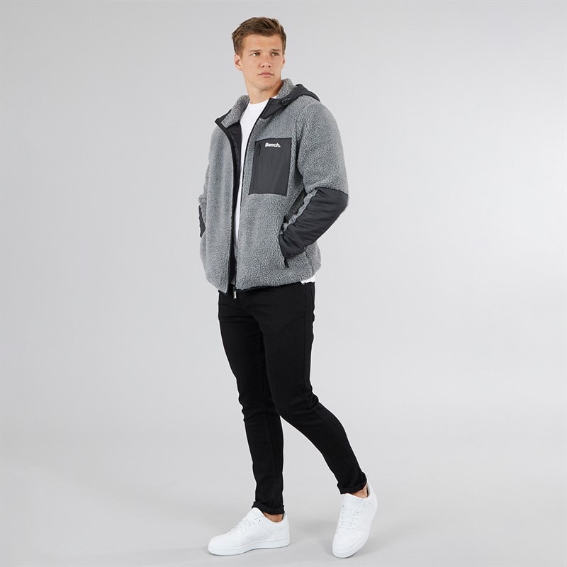 Bench Mænd Brecon Lynlås Sherpa Fleece Grå Marmor - Billede 4