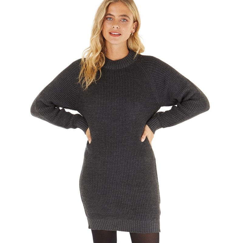 Bench Sort Karlie Strikkede Kjole Sort Melange - Billede 1