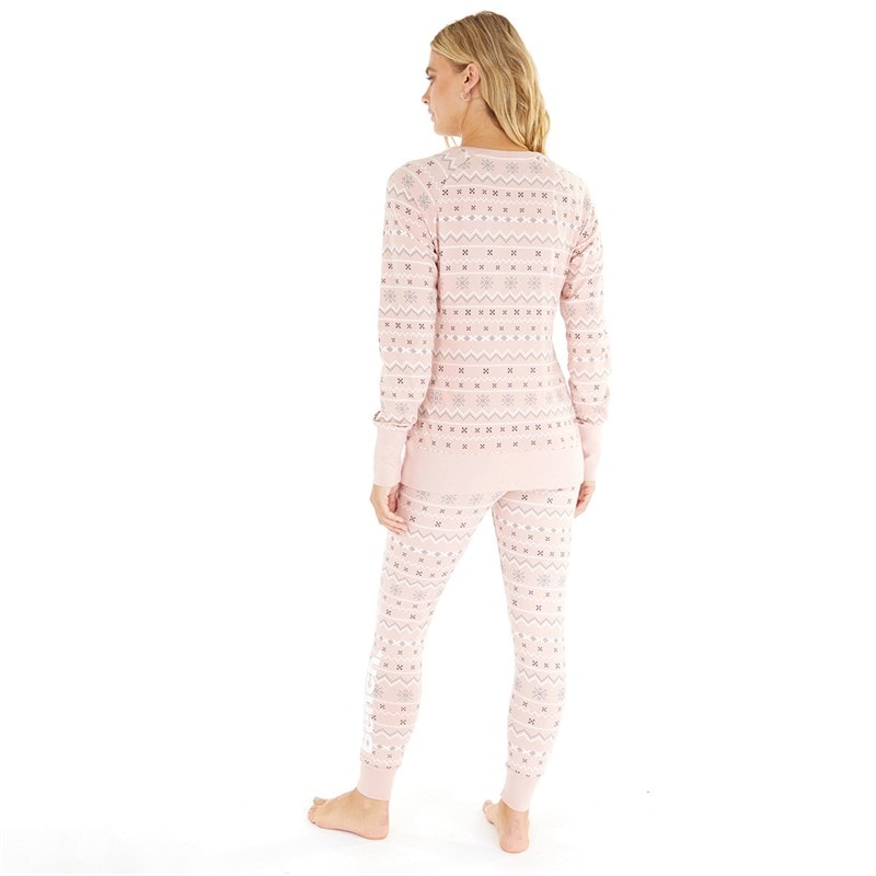 Bench Dame Soffi Loungewear Set Stoflig Rosa Fairisle - Billede 2